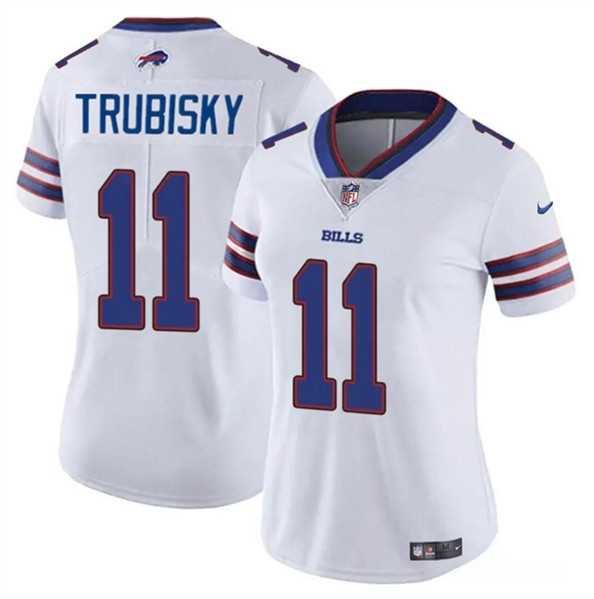 Womens Buffalo Bills #11 Mitch Trubisky White Vapor Stitched Football Jersey Dzhi->women nfl jersey->Women Jersey